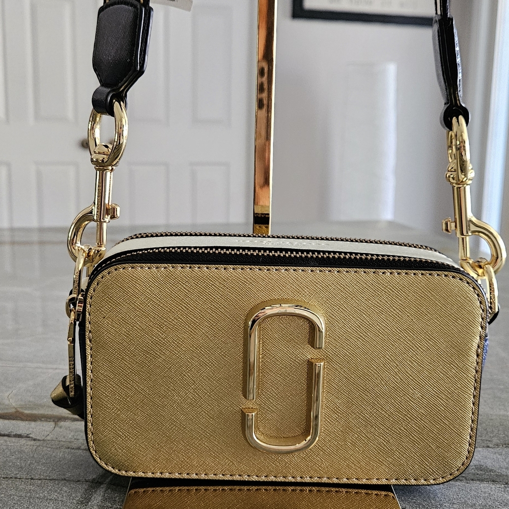 Marc Jacobs Snapshot Metallic Gold Colorblock Camera Bag